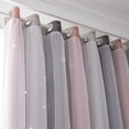 thumbnail image 4 of TFixol 1 Pce Rideau Simple Dégradé à Étoiles Ajourées Double Couche Occultant Chambre Salon Rideau Isolant, 4 of 6