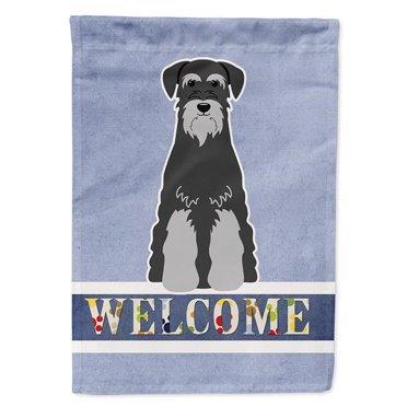 Carolines Treasures BB5615CHF Standard Schnauzer Noir Gris Drapeau de Bienvenue Toile Format Maison