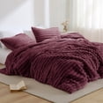 thumbnail image 1 of Regency Heights Twin/Twin XL Size Comforter Set, Fluffy Ribbed Plush Comforter Set, 2-Piece Bedding Set, Red, 1 of 7
