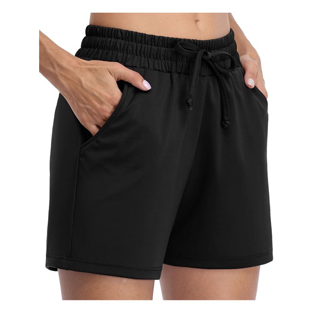 Short d'Athlétisme pour Femmes à Cordon Élastique à la Taille avec Poches