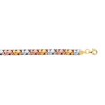 thumbnail image 1 of 14k Yellow White And Rose Gold Weaved Fancy Bracelet, 7.25", 1 of 1