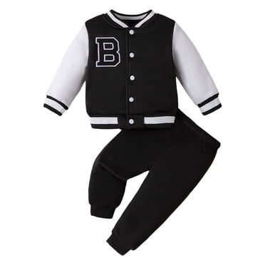 Zshosam Baby Boy Outfits Newborn Toddler Baby Boy Outfit Long Sleeve Sweatshirt and Pants Set Size 9 12 Months,(Black 9-12 Months)