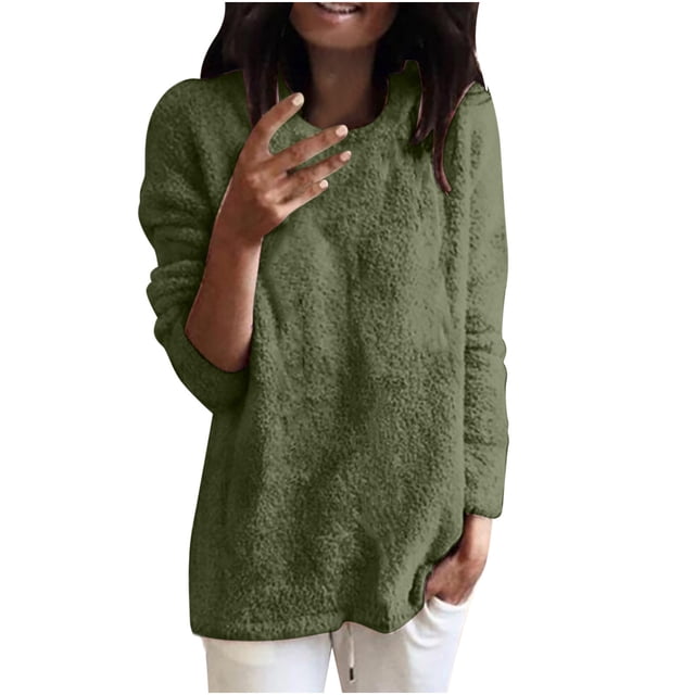 Timegard T-Shirts pour Femmes Grande Taille à Manches Longues à Col Rond Confortables et Chauds Automne Hiver Décontractés Amples