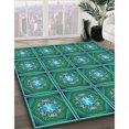 thumbnail image 3 of Ahgly Tapis Rectangulaire Lavable en Machine Intérieur Transitionnel Vert Profond, 5 Pieds x 8 Pieds, 3 of 7