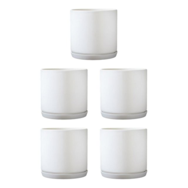 Wweixi Indoor Flower Pots - Elegant And Practical Available In Multiple Colors And Can Be Selected TX white M 5Set