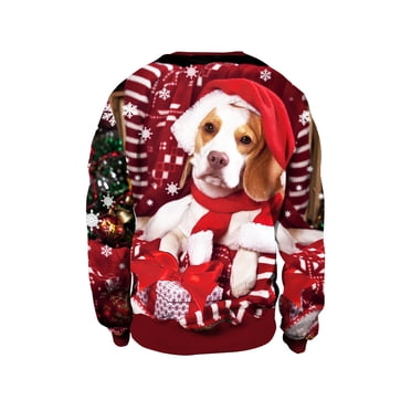 XZNGL Ugly Christmas Sweater Men Christmas Clothing Casual Loose Tops Christmas Day Long Sleeve Round Neck Sweater Long Sleeve for Men Ugly Sweater Christmas