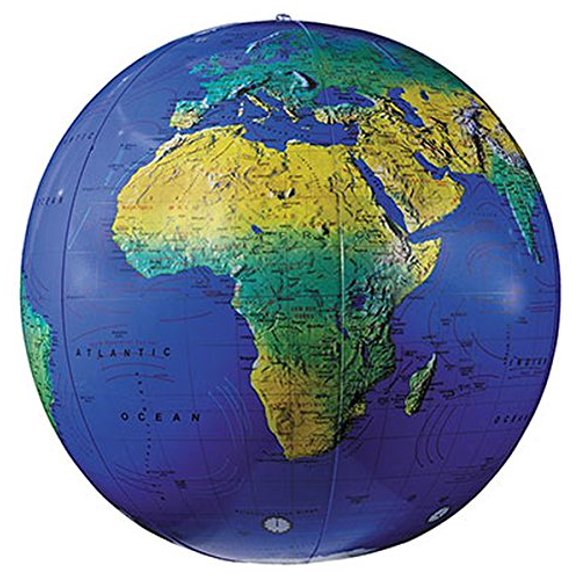 Replogle Globes Inflatable Topographical Globe Dark Blue Ocean 16-Inch Diameter