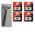 thumbnail image 1 of Double Edge Safety Razor + Personna Double Edge Stainless Steel Refill Blades, 5 ct. (Pack of 4), 1 of 1