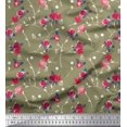 thumbnail image 1 of Soimoi Poly Georgette Fabric Leaves, & Rose Floral Decor Fabric Printed Yard 42 Inch Wide, 1 of 3
