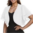thumbnail image 1 of Timegard Shrugs for Dresses Chiffon Lightweight Short Sleeve Open Front Cardigan Outerwear Shawl Cape, 1 of 6