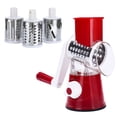thumbnail image 2 of Rotary Cheese Grater, 3 In 1 Kitchen Shredder Vegetable Slicers with 3 Interchangeable Blades, Easy to Clean Rotary Grater Slicers for Fruit, Vegetables(Red), 2 of 11