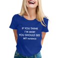 thumbnail image 1 of T-shirts Sarcastiques pour Femmes - Phrases Drôles Graphiques, Polyester Spandex, Manches Courtes, Col Rond, Parfait pour Offrir en Cadeau, 1 of 4