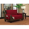 thumbnail image 1 of Classic Reversible Quilted Waterproof Furniture Protector Diamond Design (Loveseat, Burgundy/Sand), 1 of 2
