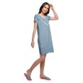 thumbnail image 4 of Moomaya Chemise de Nuit à Manches Courtes Imprimée pour Femmes, Col Rond, en Coton, Vêtement de Nuit, 4 of 5