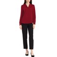 thumbnail image 2 of INSPIRE CHIC Chemise pour Femme Col Plat Manches Longues Boutonnée Chemise Satin de Bureau TP Rouge, 2 of 5