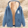 thumbnail image 2 of LOVZFMLL Winter Jackets for Women Fashionable Printed Fleece Hooded Sweatshirt Jacket, 2 of 4