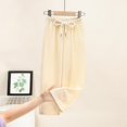 thumbnail image 2 of Dealovy Girls Pants Drawstring High Waisted Lounge Pants Wide Leg Casual Loose Fitted Trousers with Pockets, 2 of 6