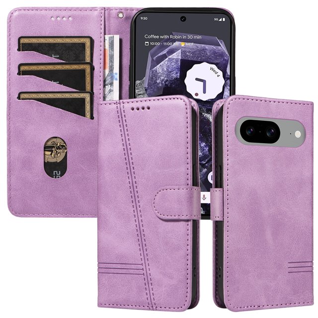 Phone Case for Google Pixel 8 5G Magnetic PU Leather Card Slots Durable Wallet Cover