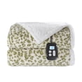 thumbnail image 2 of SUNNY HEAT Heated Electric Blanket Full Size 72'' x 84'' 6 Heating Levels & 1-10 Hours Auto Off, Leopard Green & White, 2 of 6