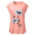 thumbnail image 4 of SHOPESSA Vêtements Grande Taille pour Femmes Mode T-Shirts Amples à Imprimé pour Femmes Col Rond Décontracté Manches Courtes Hauts Décontractés, 4 of 5