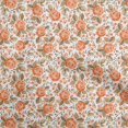 thumbnail image 1 of oneOone Georgette Viscose Orange Fabric Florals Sewing Material Print Fabric By The Yard 42 Inch Wide, 1 of 4