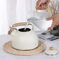 thumbnail image 5 of Nouvelle Arrivée Bouilloire Sifflante en Acier Inoxydable Blanc 2,5l avec Design en Forme de Cloche - Durable, Résistante à la Rouille, Universelle pour Cuisinières Électriques, Plaques à Gaz et Fours - Essentiel de Cuisine Élégant pour Usage Quotidien, 5 of 5