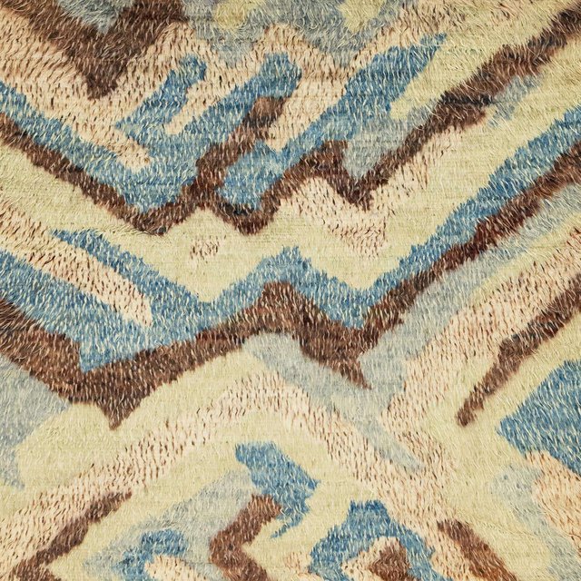 Ahgly Tapis d'Intérieur Carré Abstrait Marron Or, 5 Pieds Carré
