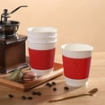 thumbnail image 4 of Aursykel 20 Piece Set Disposable Paper Cups with Corrugated Heat Insulation for Coffee and Hot Drinks Suit for Home or Office Use Striped Design for Convenient Portability, 4 of 6