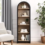 Modway Evie Arched Narrow Bookcase Display Cabinet in Black