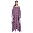 thumbnail image 1 of Moomaya Boat Neck Caftan Rayon Cover Up Printed Cold Shoulder Kaftan Maxi Dress, 1 of 6