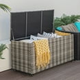 thumbnail image 2 of Costway 96 Gallon Patio Rattan Storage Deck Box Container Garden Liner Wheels Mix Grey, 2 of 10