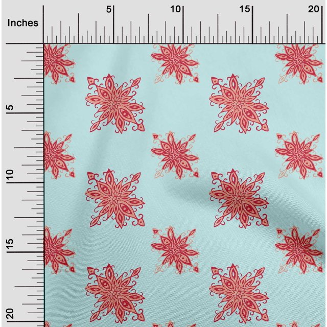 oneOone Polyester Lycra Fabric Floral Block Decor Fabric Printed BTY 56 Inch Wide