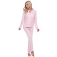 thumbnail image 1 of White Mark Women's Polka Dots Long Sleeve Button-Down Pajama Set, 1 of 5