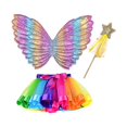 thumbnail image 2 of Girls Butterfly Wing Costume Fancy Dress up Fairy Princess for Photo Props Rose Red, 2 of 8