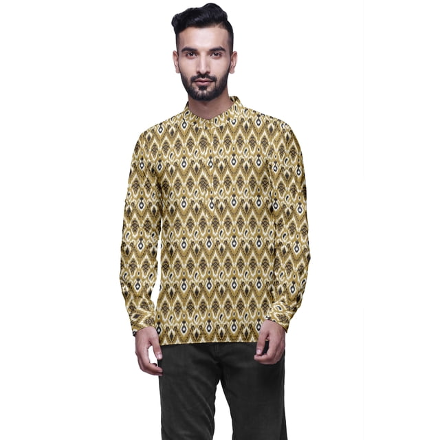 Atasi Indian Traditional Kurta For Men Mandarin Collar Short KurtaShirtFor Boy