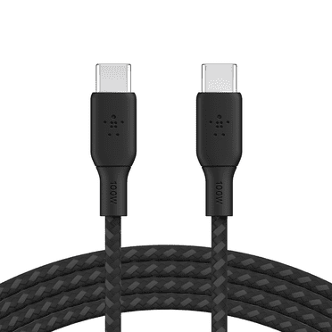 Belkin USB-C to USB-C Cable, BoostCharge Braided Power Cable (3M/9.8ft), Fast Charging Cable w/ 100W Power Delivery, USB-IF Certified for iPhone 16, MacBook, Chromebook, Galaxy & More - Black