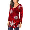 thumbnail image 4 of MesaSe Tunique de Noël Imprimée Col Rond pour Femmes Boutons Manches Longues Blouse Ample, 4 of 6