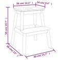 thumbnail image 4 of vidaXL 2 Step Stool 40x38x50 cm Solid Wood Acacia, 4 of 5
