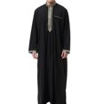 thumbnail image 2 of Birdeem Robe Musulmane pour Hommes Robe Arabe Mi-Longue Style Long Manches Longues Brodée Col Montant Poche Longue Chemise Mode Décontractée, 2 of 9