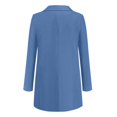 thumbnail image 4 of Women Solid Open Front Pockets Cardigan Formal Suit Long Sleeve Blouse Coat, 4 of 6