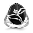 thumbnail image 1 of 925 Sterling Silver Onyx and Cubic Zirconia Ring, 1 of 2