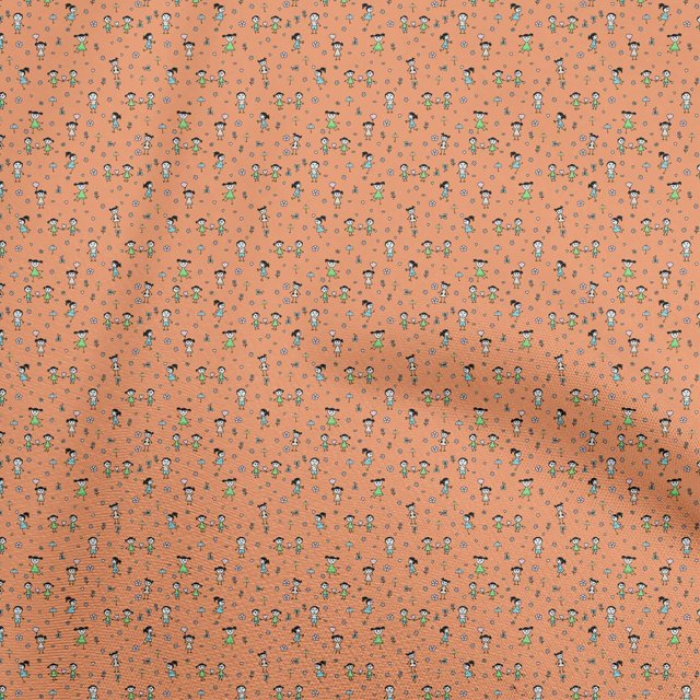 oneOone Velvet Orange Fabric Random Sewing Material Print Fabric By The Yard 58 Inch Wide
