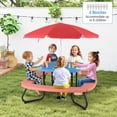 thumbnail image 4 of Costway Table de Pique-Nique pour Enfants Table d'Activités Extérieure avec Parasol Ajustable et Pliable Bleu, 4 of 9