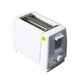 750W 2-Slice Stainless Steel Toaster with 6 Temperature Settings, Wide Slots, Safe Auto-Shut Off & Manual Stop, Removable Crumb Tray - Compact White US Plug Bread Toaster for Home Kitchen & Office