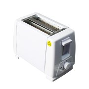 Mistaha Stainless Steel Bread Toaster with 6 Temperature Settings and Timer Function - Compact 2 Slice Wide Slot Toaster for Home Kitchen Office Use - White US Plug