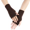 thumbnail image 1 of Ladies Warm Knit Fingerless Gloves Convertible Mittens Fashion Flowers, 1 of 6