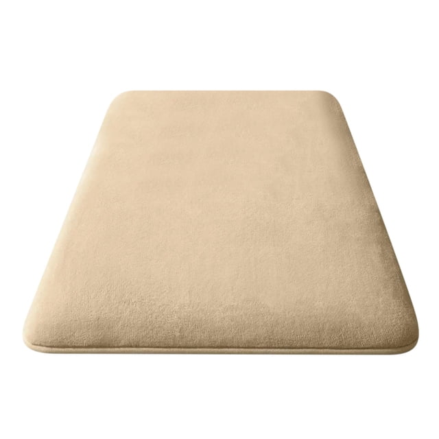 yulier Small Area Rug, 16x24 inch Bathroom Rug Ultra Soft Absorbent Anti-Slip Bath Mat Rectangular Throw Rug for Bedroom Home Decor, Beige