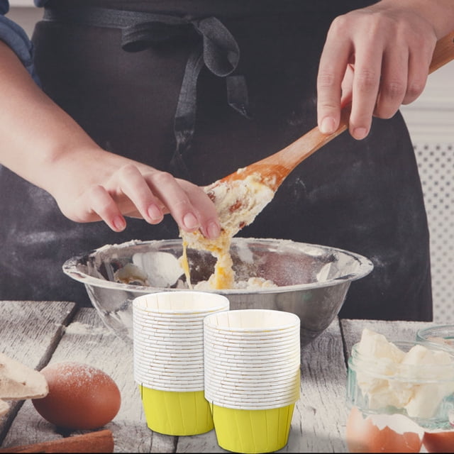 EGNMCR Large Flanged Cake Cups Multicolor Baking Desserts High Temperature Cake Cups Baking paper cup