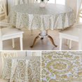 thumbnail image 4 of Nappe Ronde 70 Pouces, pour 6 Places Housse de Table Ronde, Housse de Table Ronde Résistante aux Taches, Lavable. pour Intérieur, Nappe Extérieure, Cuisine, Salle à Manger, Mariage, Fêtes, 4 of 7