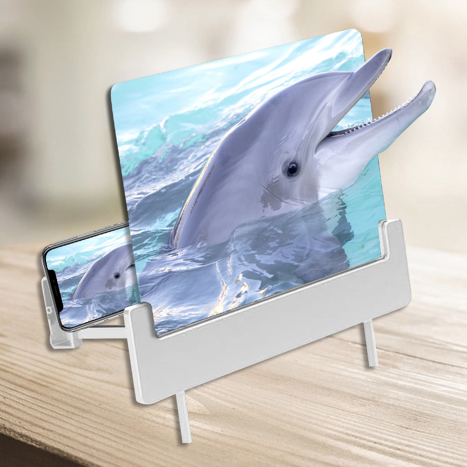 WIFKLSIIPG Loupe d'Écran de Téléphone Mobile de 10 Pouces Loupe d'Écran 3D HD Support de Téléphone de Bureau
